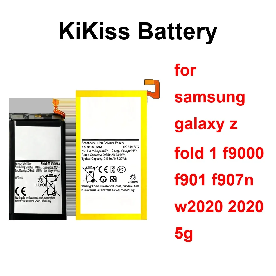 

EB-BF900ABA+EB-BF901ABA EB-BF901ABA EB-BF907ABA 2100-2245Mah Battery For Samsung Galaxy Z Fold 1 F9000 F901 F907n W2020 2020 5G