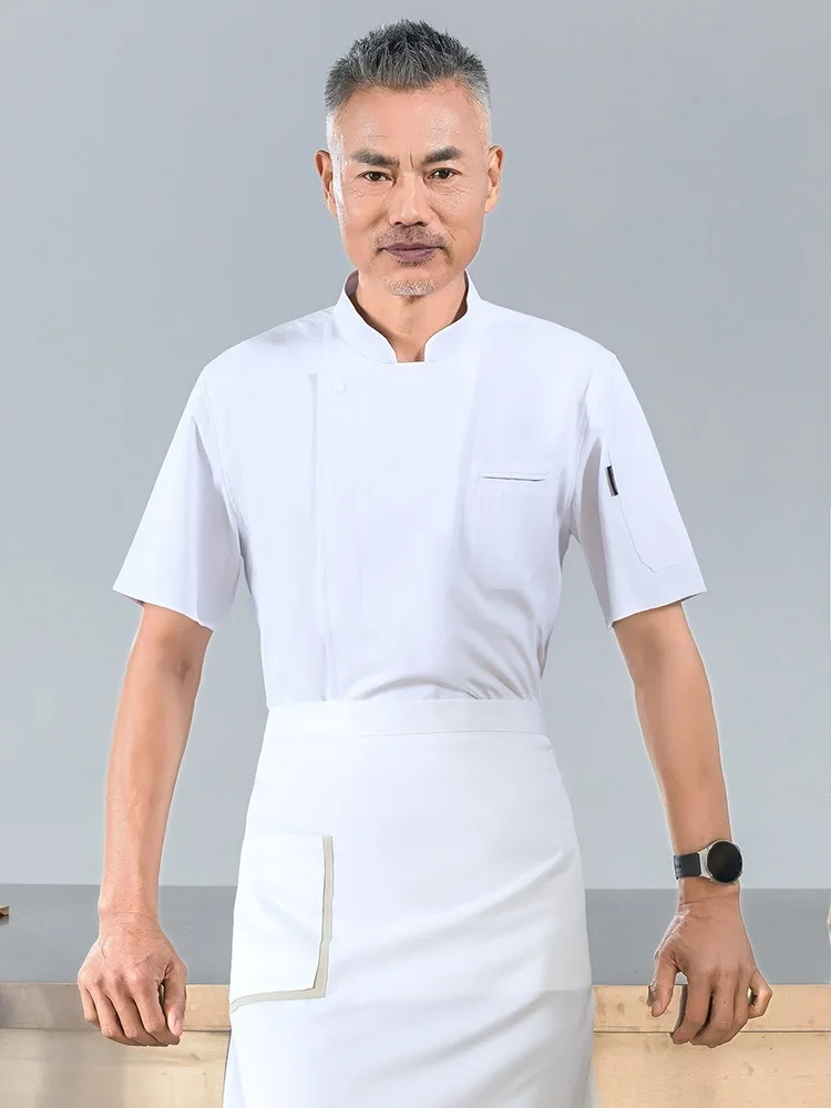 

Short-sleeved chef uniforms for men and women in hotels, restaurants, and canteens Summer
