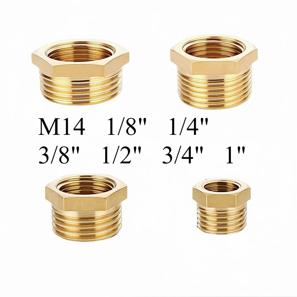 Brass Hexagonal Bushing Reducer Adapter Internal and External Coupler 1/4