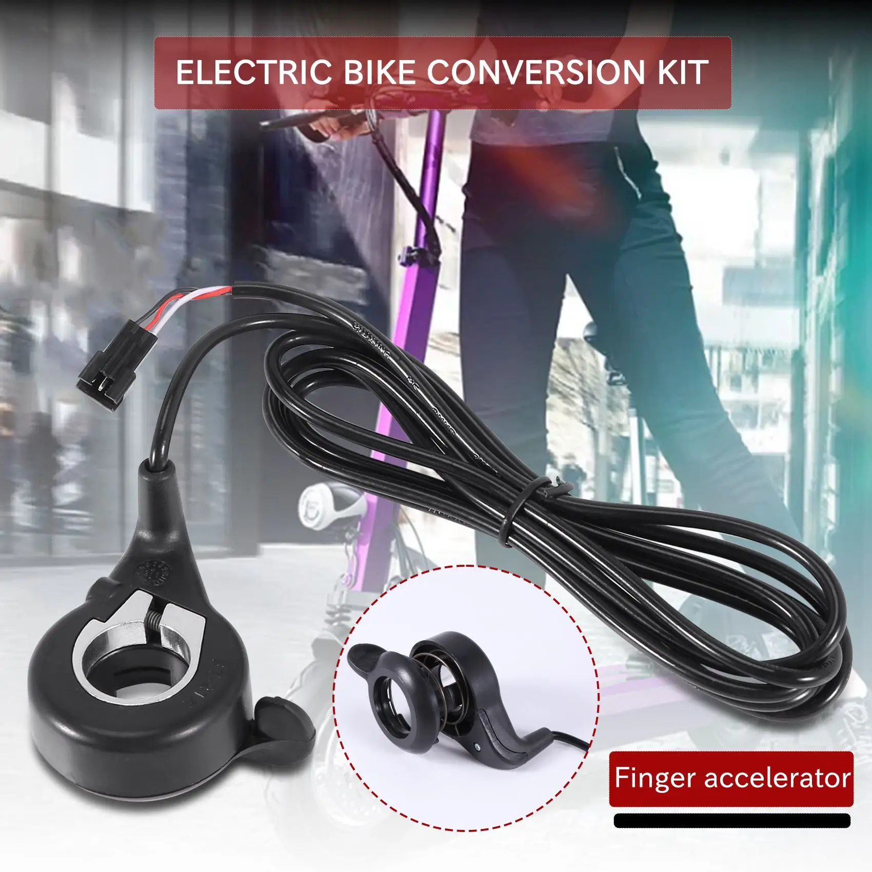 EBike Electric Bicycle Thumb Throttle, FT-21X Finger Throttle Accelerator, Speed Control for Ebike Pocket Part, 12-72V