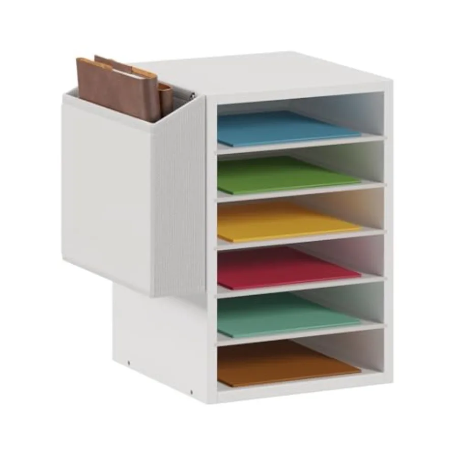 

Настольный органайзер для почты на 6 уровней с регулируемыми отделениями, слотами для имен и местом для хранения документов, для офисного стола