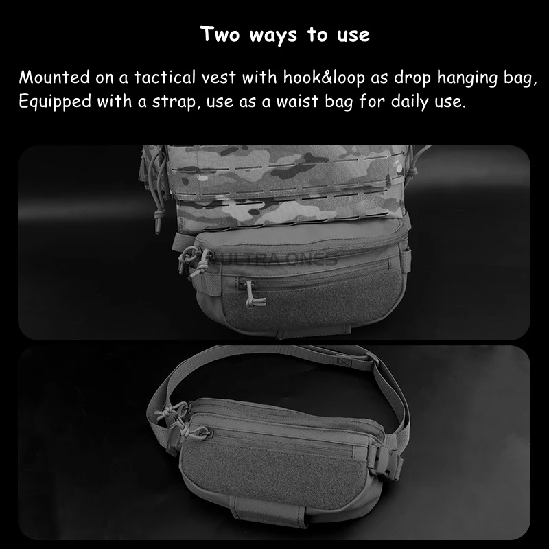 Bolsa táctica MOLLE abdominal para chaleco, riñonera y mochila - imagen 3