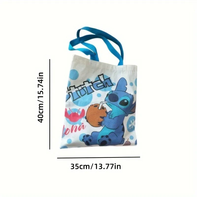 Большая сумка с принтом Disney Stitch, сумка через плечо большой вместимости, женская повседневная сумка для работы, школы, покупок