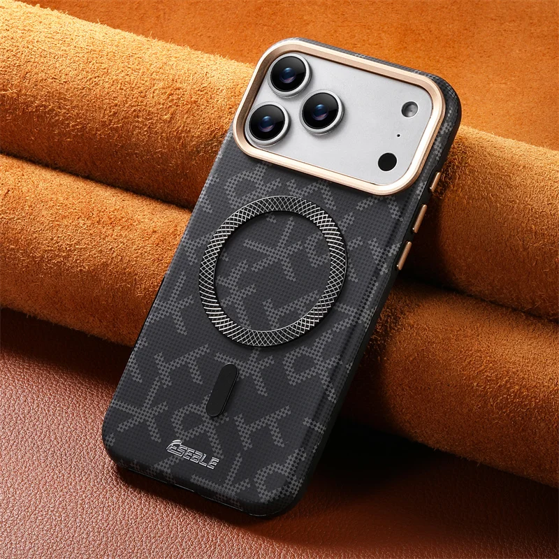 

For iPhone 17 16 15 14 13 Pro Max Case Luxury Business Leather MagSafe Wireless Charging Matte Shockproof Cover For IPHONE 17