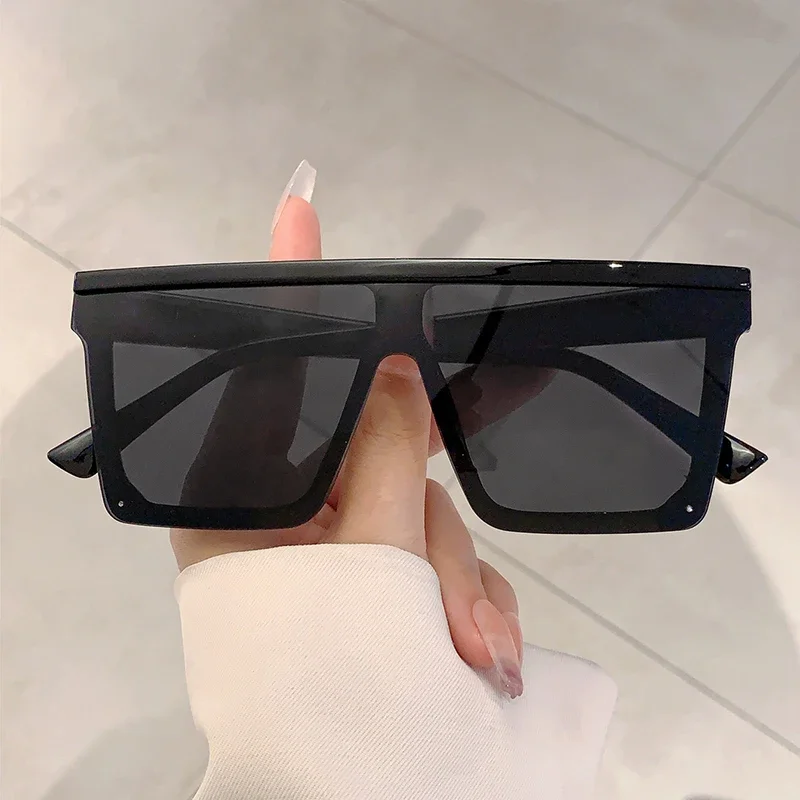 KAMMPT Oversized Square Sunglasses Women Stylish Monoblock Mirror Outdoor Sun Glasses Trendy Fashion Brand Design Anti-UV Shades