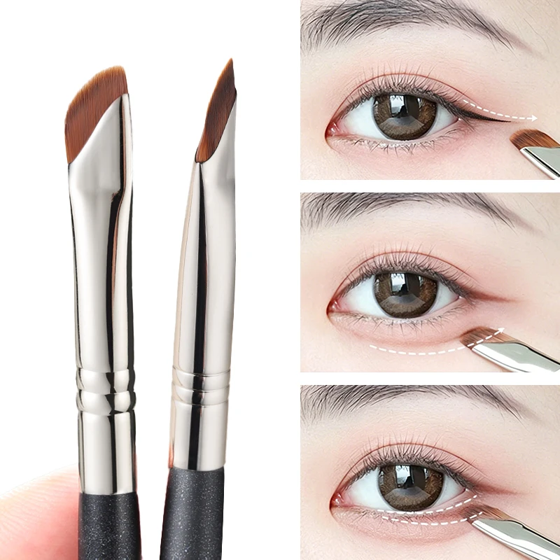 Sichelförmiger Eyeliner-Pinsel, Lidschatten-Klingpinsel, Detailpinsel, Diagonaler Augenbrauenpinsel, Unterlidpinsel, Schlafender-Seidenraupen-Make-up-Pinsel