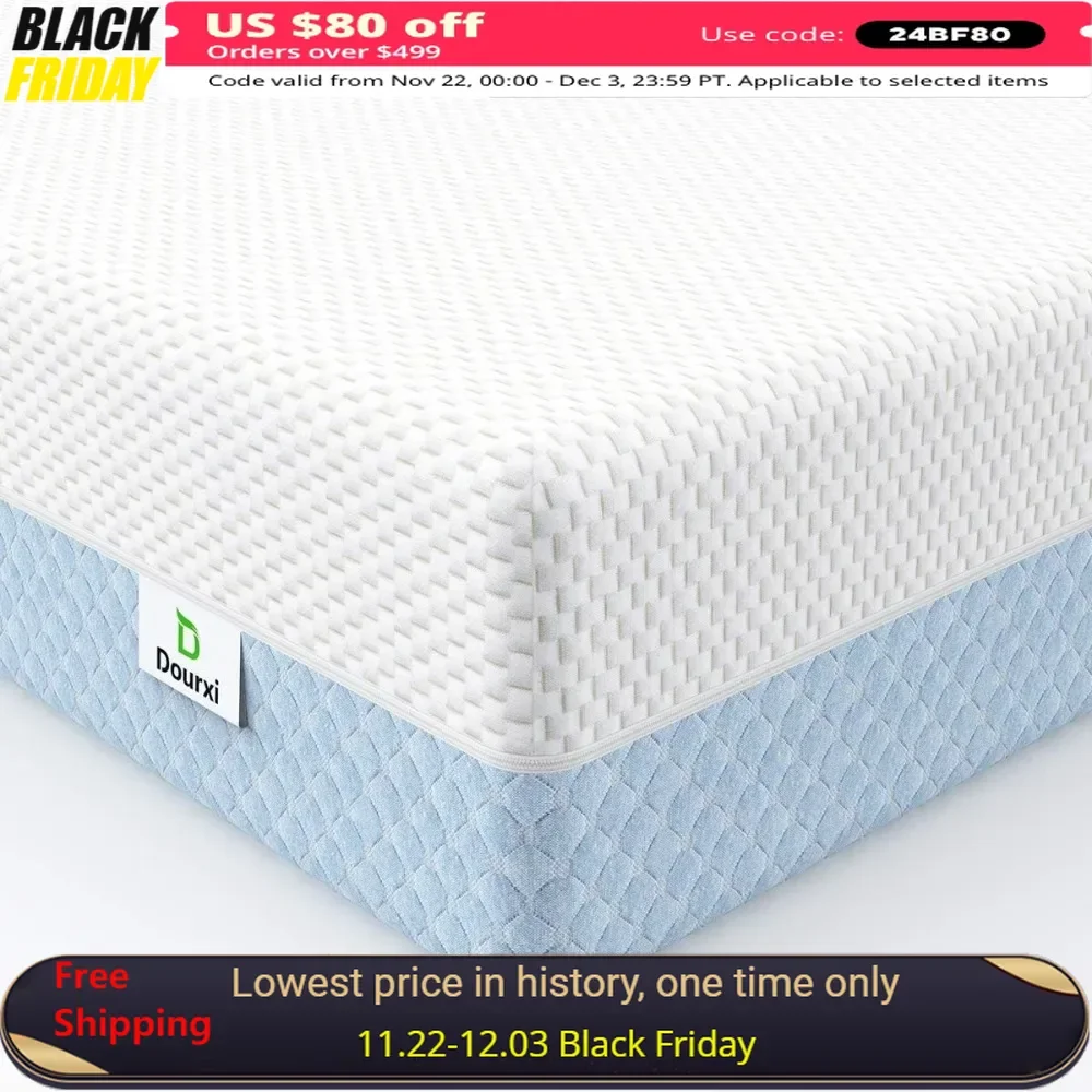 Dual Sided Comfort Memory Foam , Triple-Layer Breathable Premium Baby Mattress for Infant and Toddler w/Removable Outer Cover