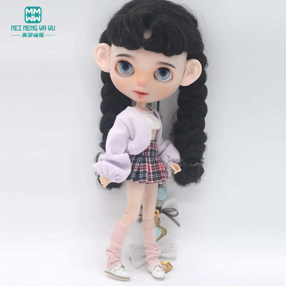 Blyth Clothing Azone OB22 OB24 Doll Accessories Fashionable high-waisted sweater, short skirt, underwear, socks set Toy Gifts