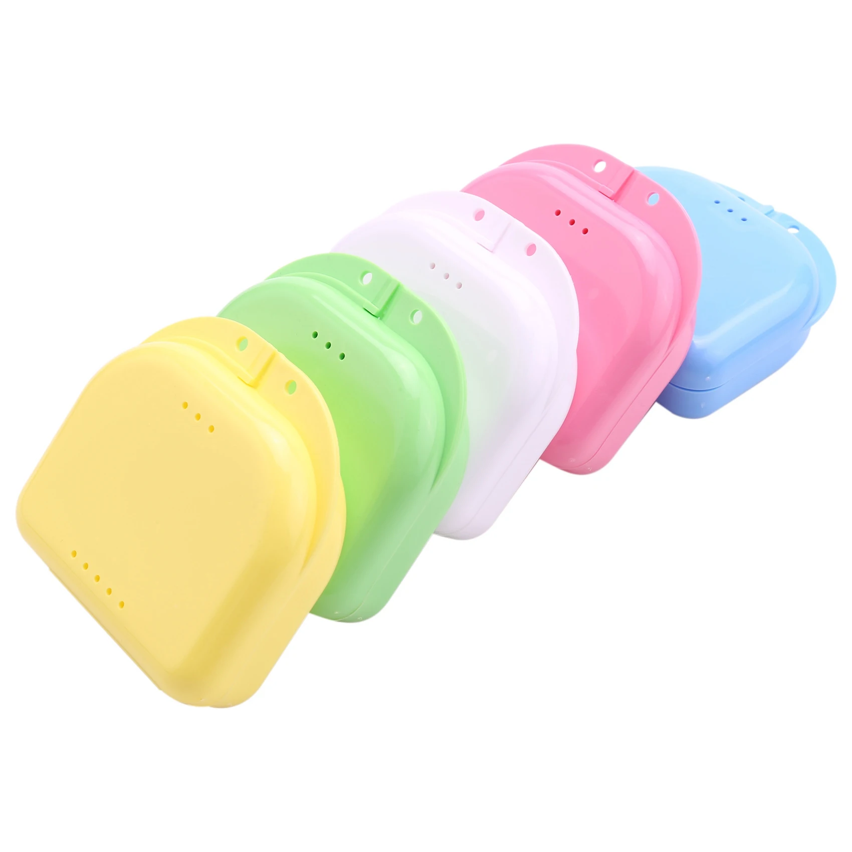 

ALIM-Retainer Case 5Pcs Mouth Guard Case Orthodontic Retainer Box Denture Storage Container