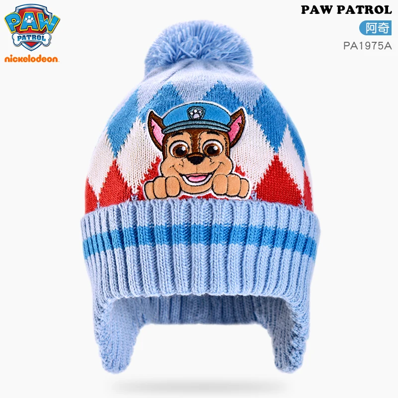 Genuine PAW Patrol Chase Skye Marshall Children Cartoon Cap Animation Boy Girl Winter Ear Protection Beanies Hat Breathable Caps