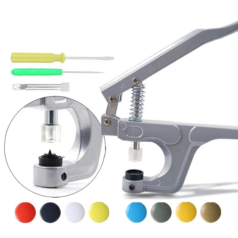 1set T3/T5/T8 Plastic Snap Button Installation Tool Set Resin Snap Button Hand Press Button Machine Button Manual Pliers