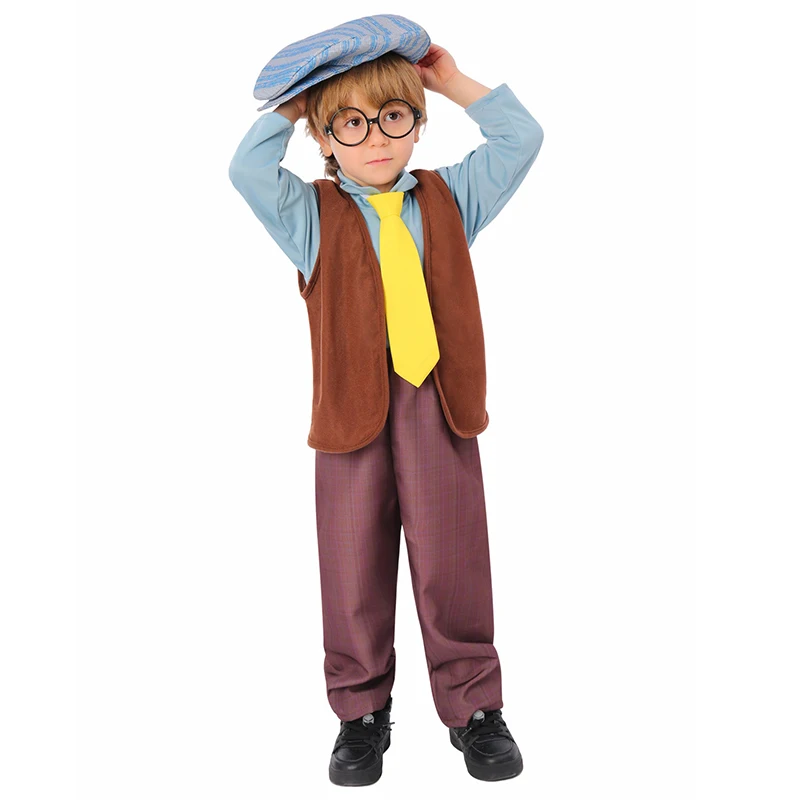 ชุดแฟนซีฮาโลวีนปี 2026 ลายคุณปู่ตัวน้อยสุดฮา สำหรับวันหนังสือโลก ชุดคุณปู่สำหรับเด็กผู้ชาย