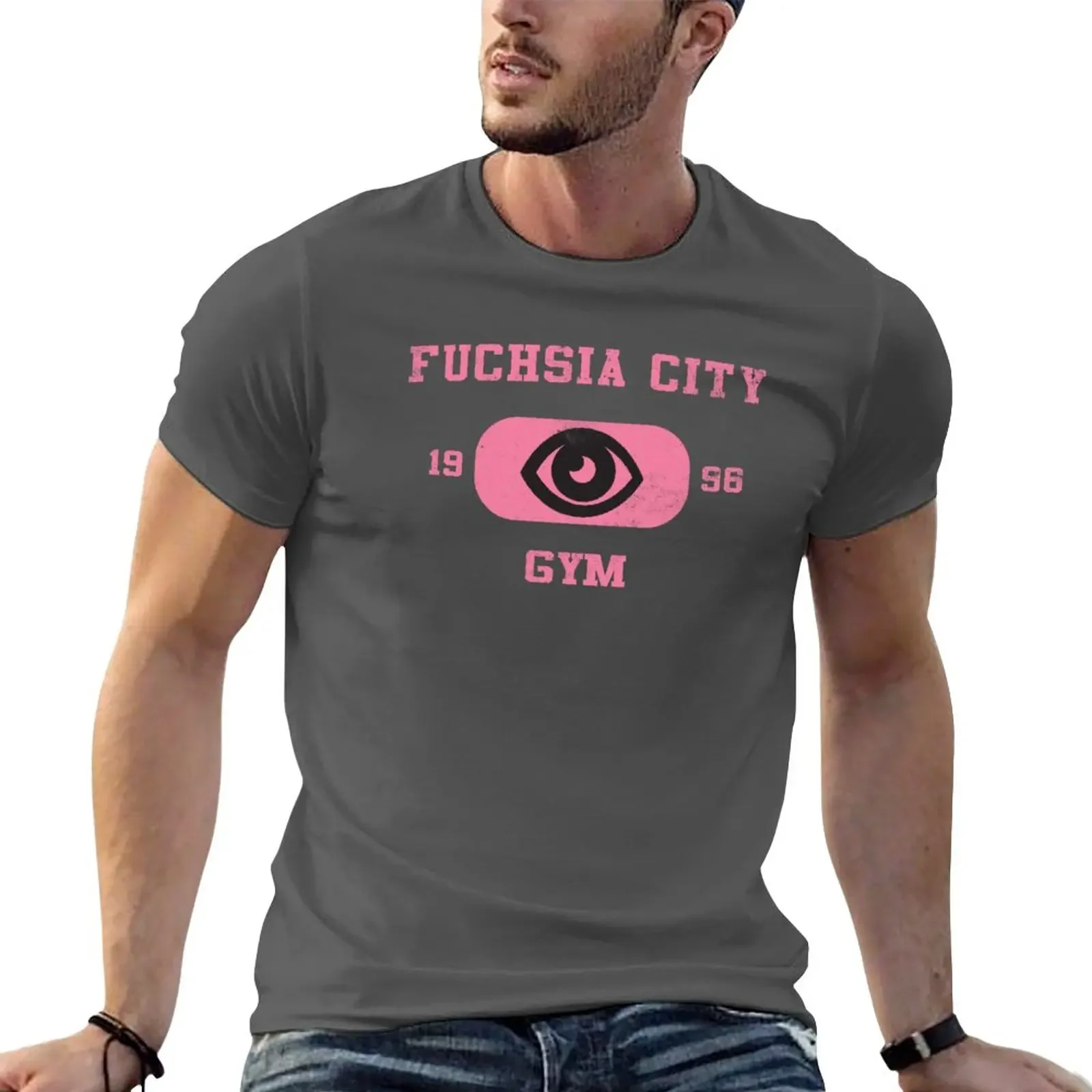 New Fuchsia City Gym T-Shirt graphics shirts graphic tee oversized t shirt vintage t shirt men