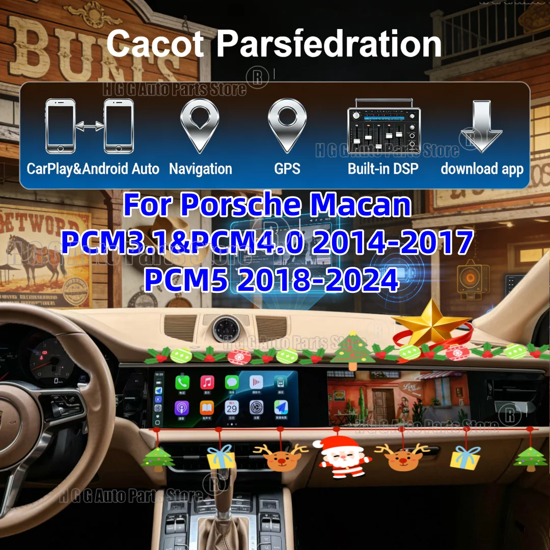 Pantalla Dual Android para Porsche Macan PCM3.1 y PCM4.0 2014-2017 PCM5 2018-2024 Radio de coche reproductor Multimedia CarPlay GPS Navi estéreo