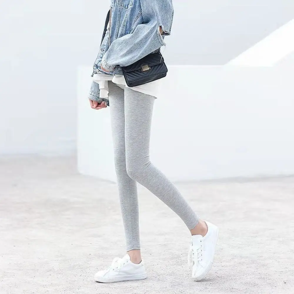 Celana legging wanita, celana Yoga pinggang tinggi warna Solid, celana ketat meregang Capri Jogging semua cocok