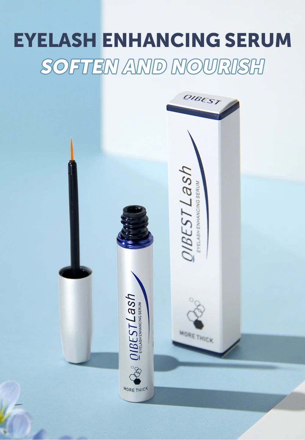 QIBEST Wimpernwachstumsserum Feuchtigkeitsspendendes Flüssiges Wimpernserum Verlängerndes Make-up Volleres Augenbrauenserum Wimpern-Kosmetik – Detail 1