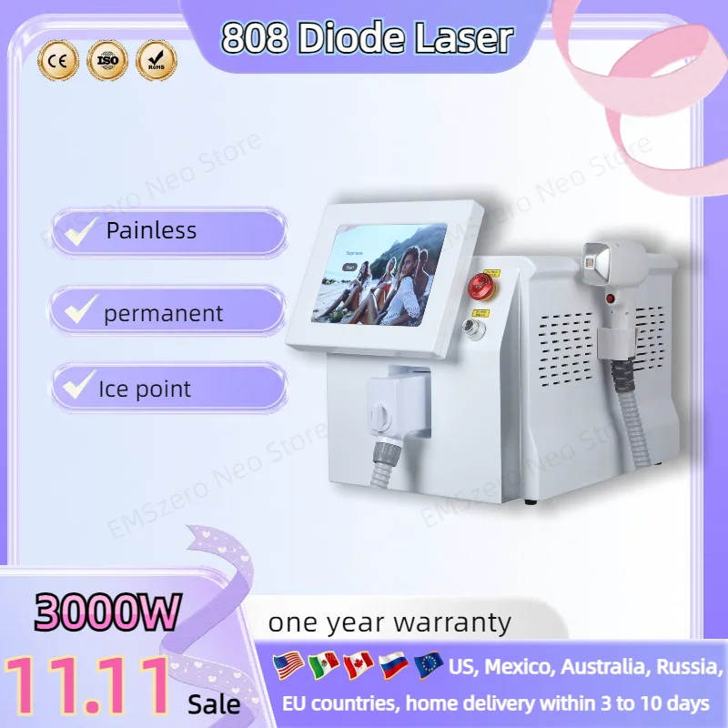 

2024 Powerful 3000W Alexandrite Ice Platinum Laser Epilator Professional Diode Laser Machine Permanent Hair Remover for Woman