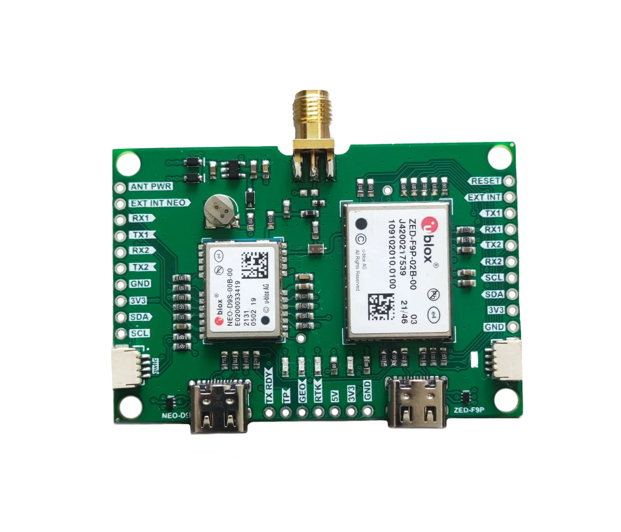 High precision GNSS multi frequency centimeter level low power consumption UBLOX ZED-F9P RTK differential drones GPS module