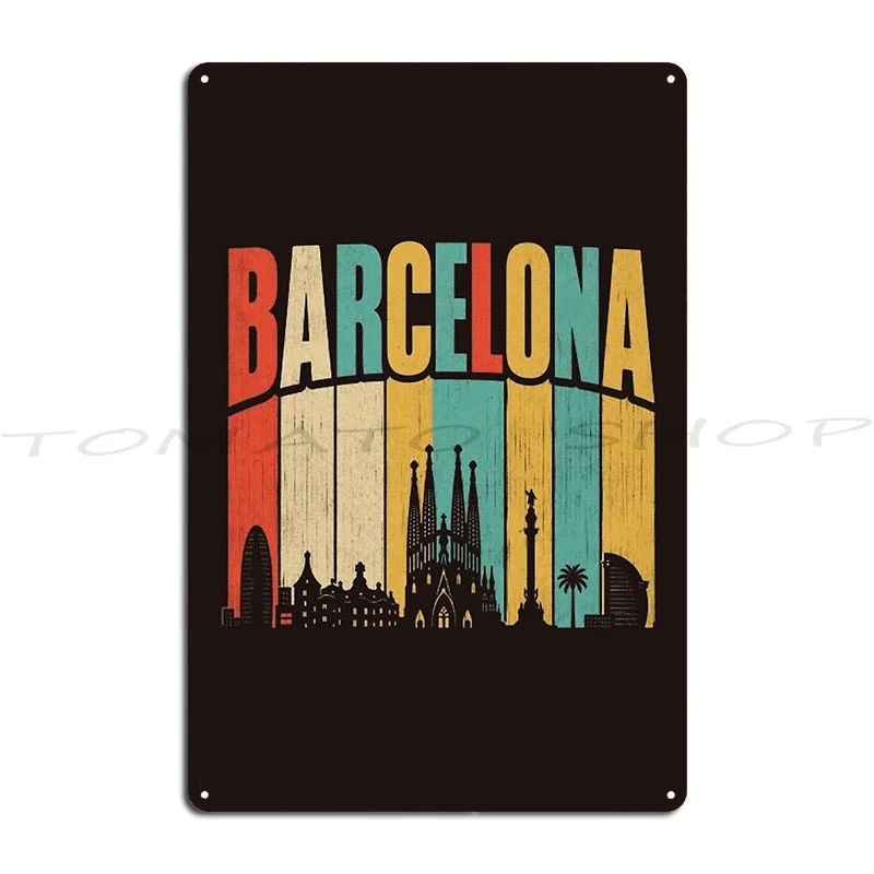 Barcelona Metal Plaque Poster Cinema Wall Mural Garage Club Wall Decor Custom Tin Sign Poster
