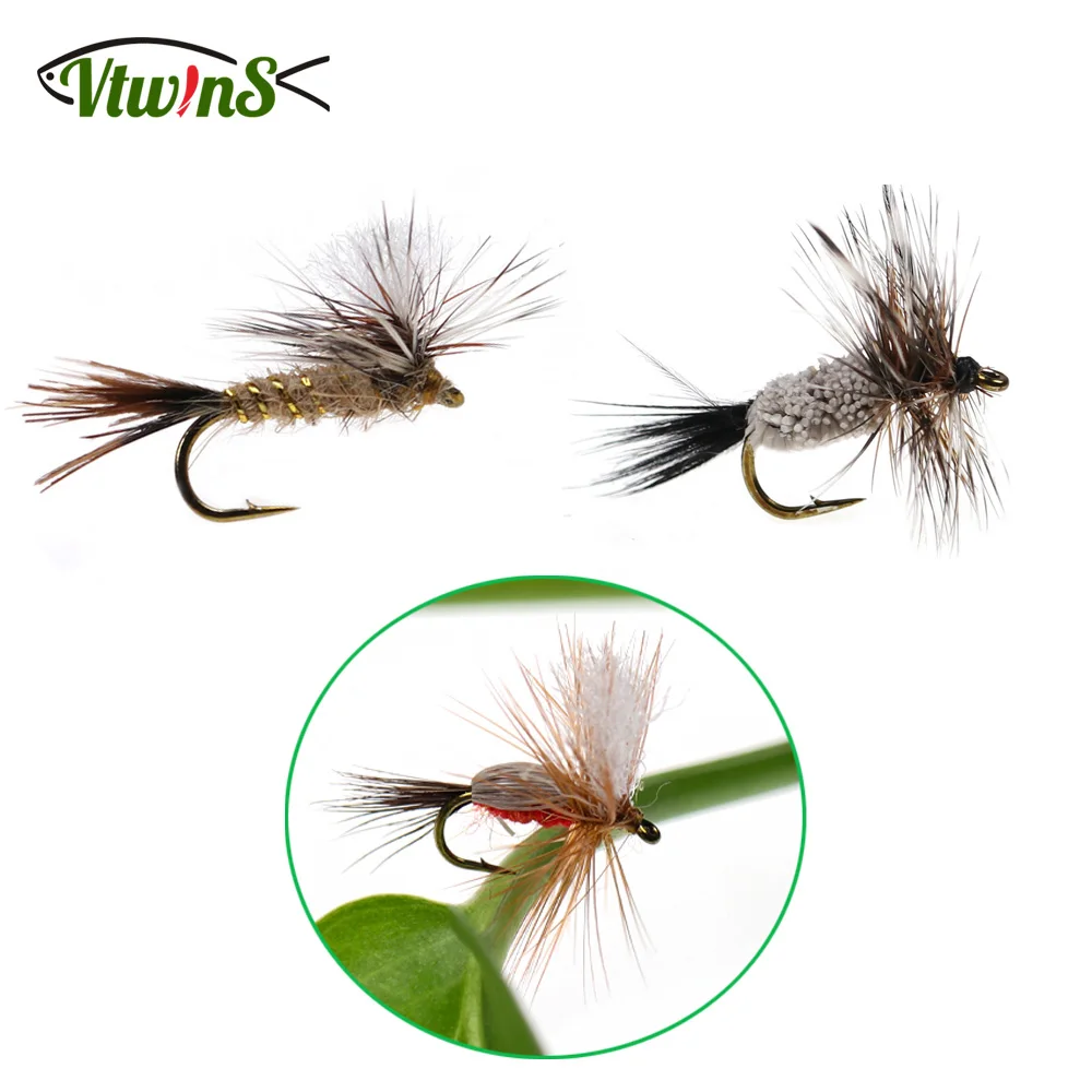 Vtwins Moscas rojas para pesca: húmedas secas con púas
