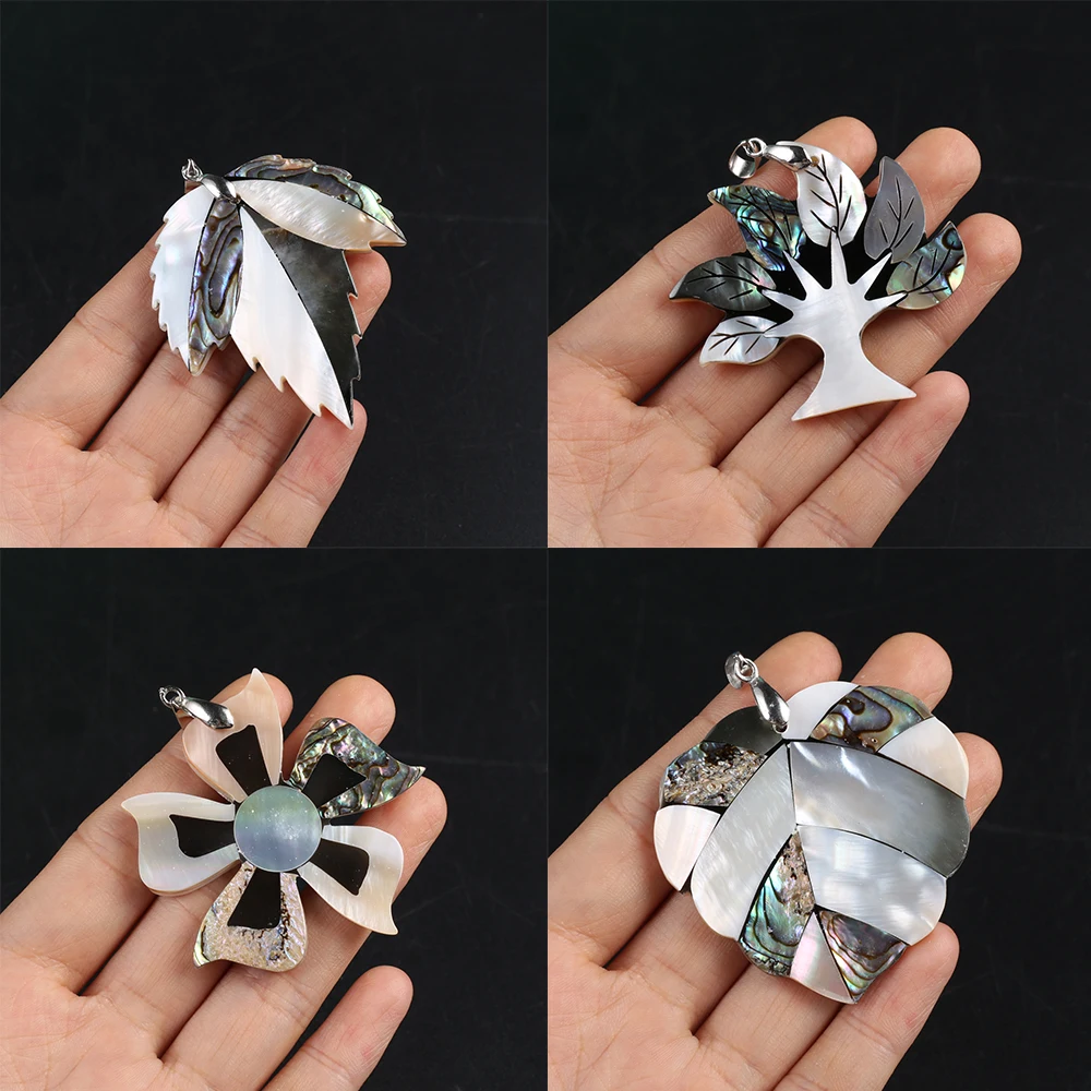 New Fashion Mother of Pearl Shell Pendant Tree of Life Natural Abalone Shell Charms for Jewelry Making DIY Crafts Necklace