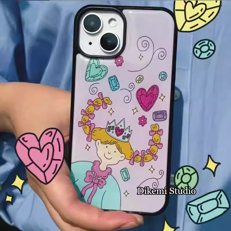 

Ins Cute And Sweet Fairy Crown Girl Y2K Phone Case For iPhone 17 Air 16 15 14 13 12 11 Pro Max 16 Pro 15 Plus XR Anti-Drop Cover