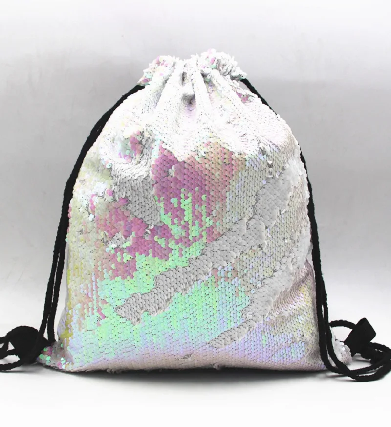 NONE Damen-Rucksack mit Pailletten, Kordelzug, Outdoor-Tasche 6