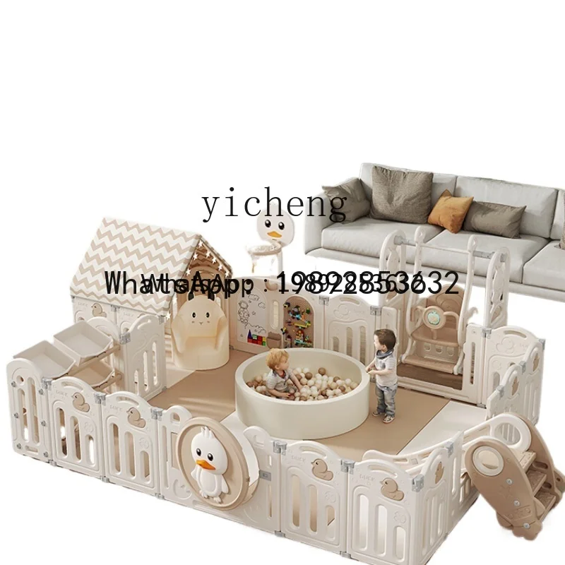 รั้วกั้นเด็กแบบพับได้ แผ่นรองคลานสำหรับเด็กเล็ก ป้องกันการกระแทก