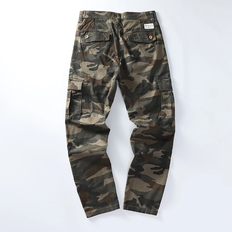 KSTUN 2026 Men's Camo Cargo Pants, Stretch Slim Straight Leg Casual Work Trousers with Multi Pockets, Outdoor Hiking Pants