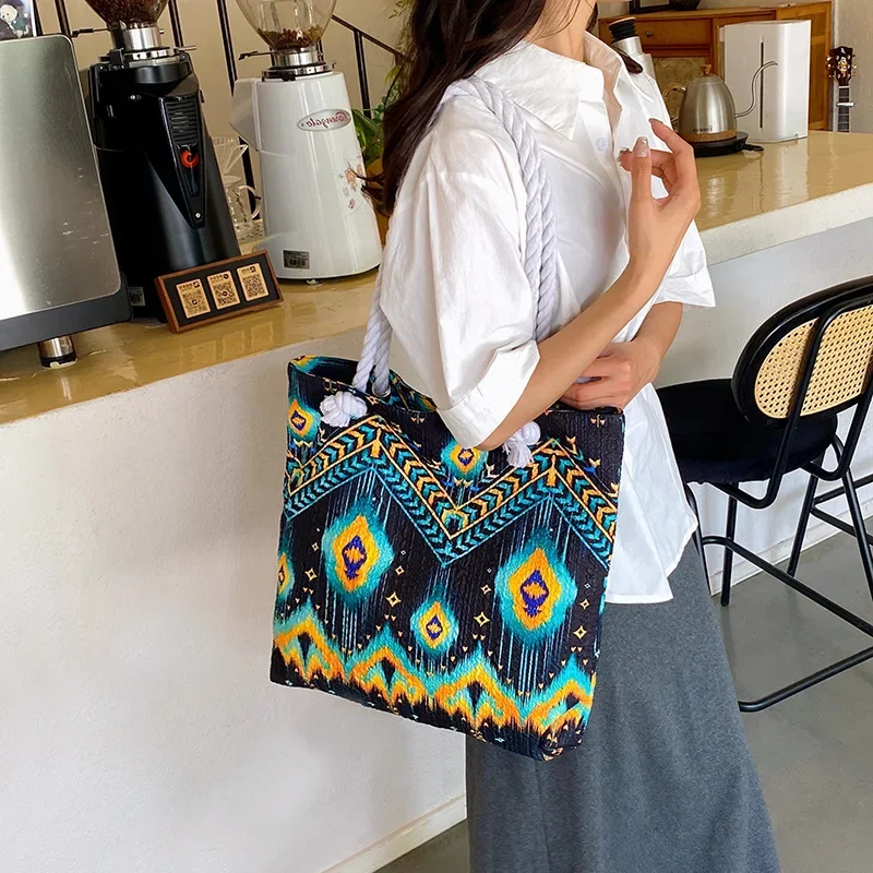 حقيبة دلو فنغ شوي عصرية وكسول، حقيبة ركاب متعددة الاستخدامات ذات سعة كبيرة، حقيبة كتف محمولة لقضاء العطلات على الشاطئ