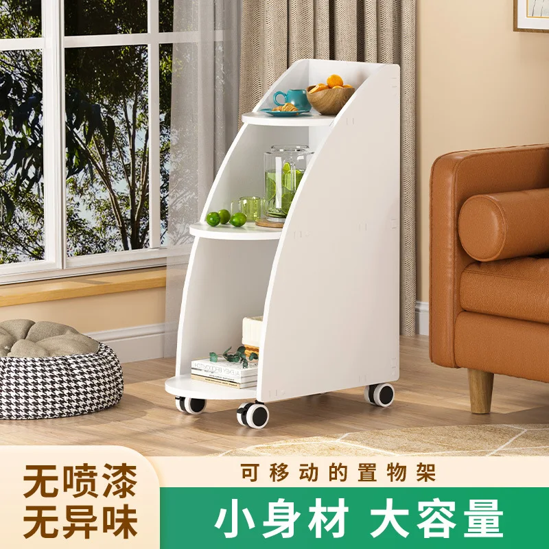 

Movable side cabinet, coffee table with wheels, living room, sofa side cabinet, edge corner, bedroom simple storage