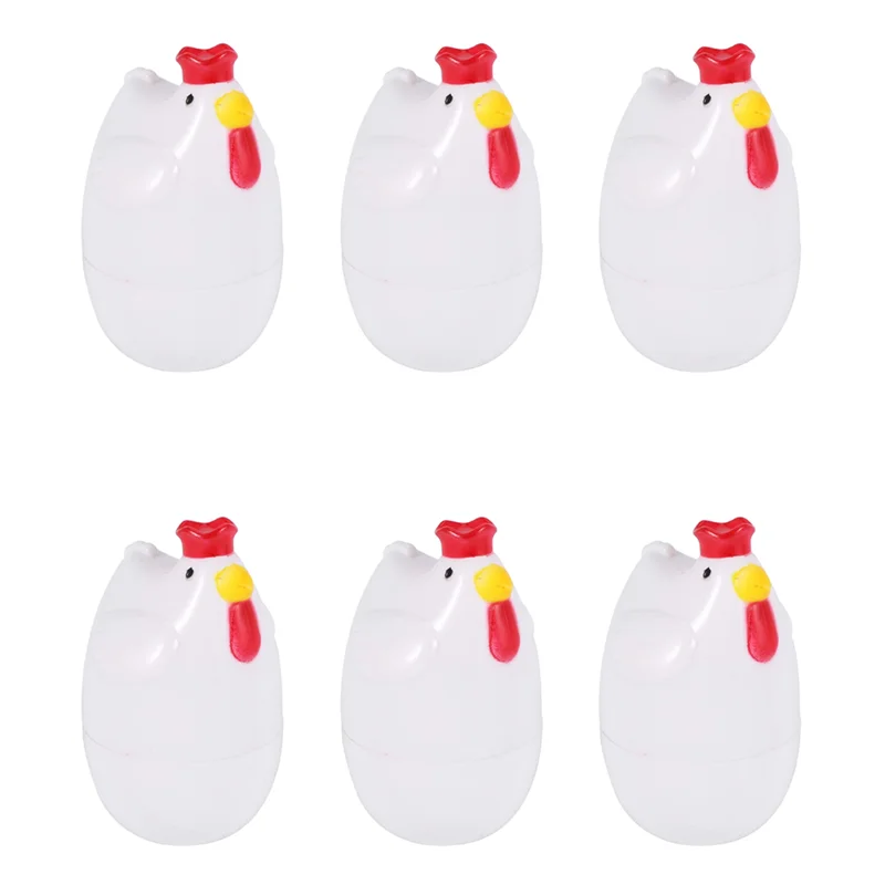 

6X Chick-Shaped 1 Boiled Egg Steamer Steamer Pestle Microwave Egg Cooker Cooking Tools Kitchen Gadgets Accessories Tools