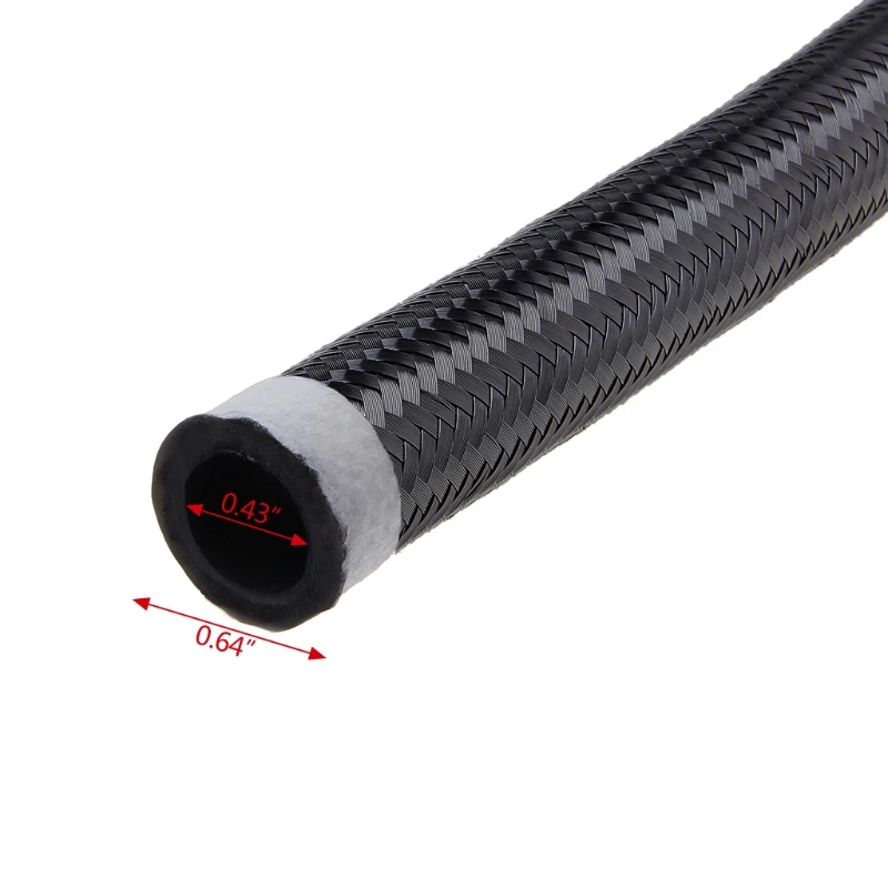 Universal Nylon Steel Braided Brake Gas Oil Line Hose AN4 AN6 AN8 AN10 Hose for Motorcycle Car Dropship