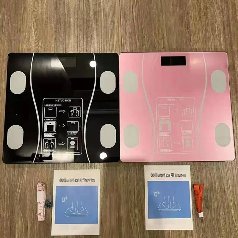 Smart Bluetooth Digital Body Fat Scale, Wireless Bathroom Body Composition Analyzer Compatible with Smartphone APP