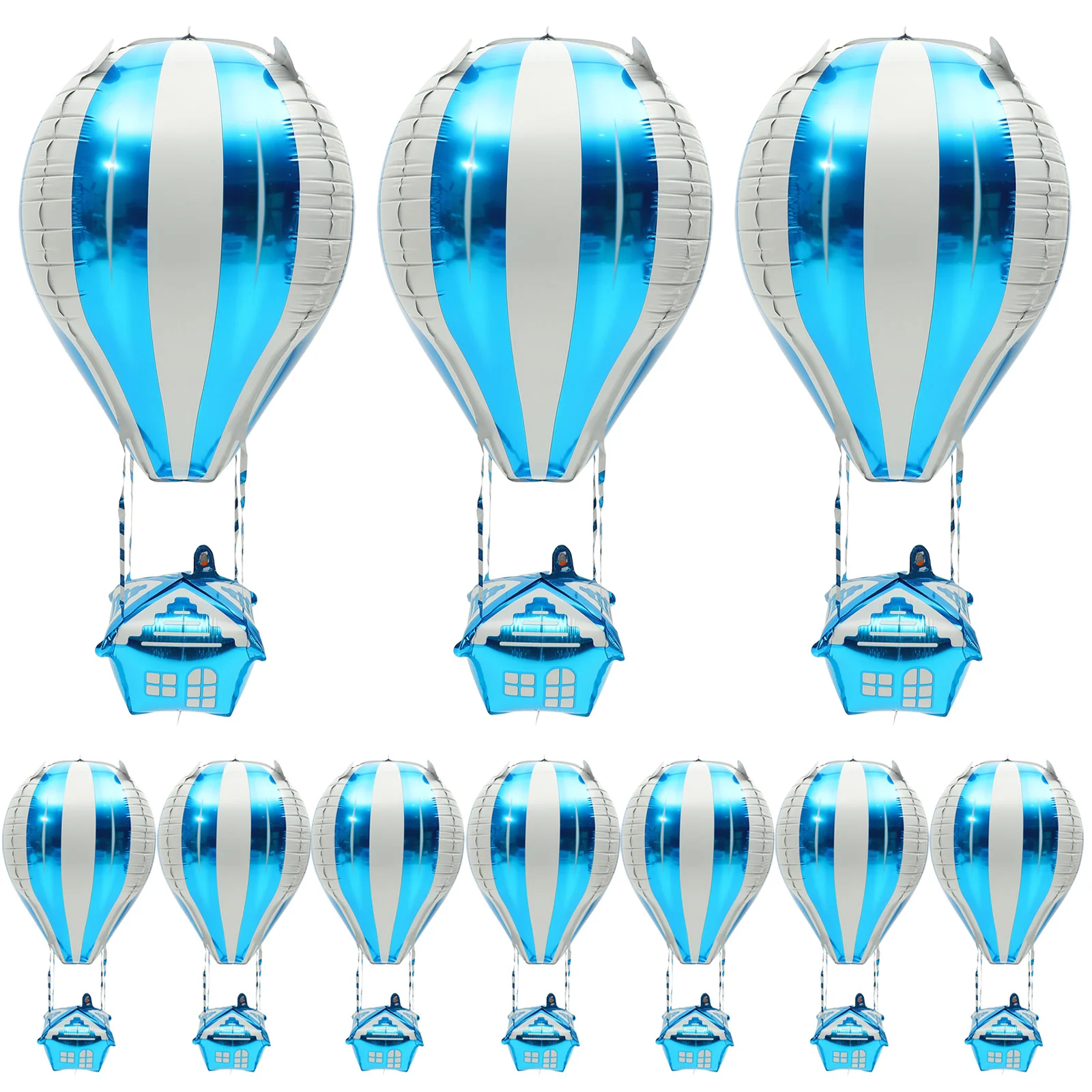 

10 Pcs Hot Air Balloon Foil Halloween Balloons Birthday Party Airplane Decorations Decorative Helium Decorate Shower