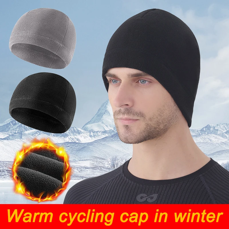

2 Pieces men women Fleece Winter Hat Outdoor Sports Warm Small Cap Windproof Cold Resistant for Hiking Cycling Skiing Running