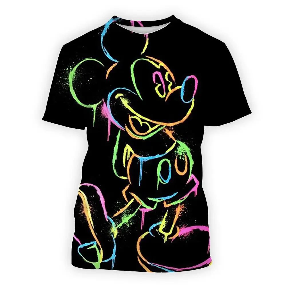 2024 Diseny Mickey Mouse Stitch 3d Print T Shirt Cartoon Kids Tshirts Outdoor Diseny Cute Top