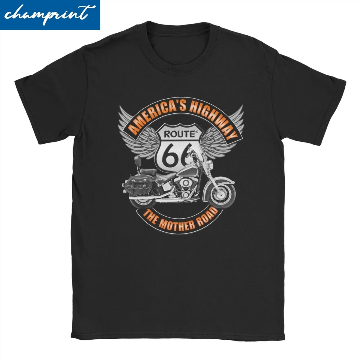 Americas Highway T-Shirts Men Women Round Collar 100% Cotton T Shirt Route 66 Mother Road Oldschool Tee Shirt Big Size Tops