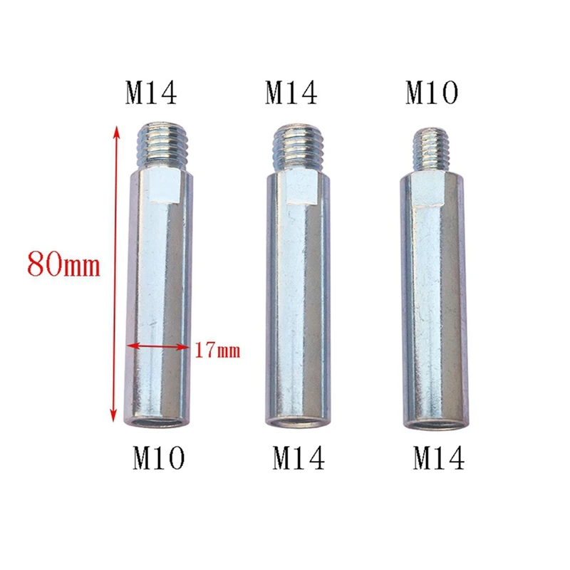AT51-2Pcs 125 زاوية طاحونة تمديد قضيب طحن تمديد قضيب 80 مللي متر 100 زاوية طاحونة تحويل قضيب
