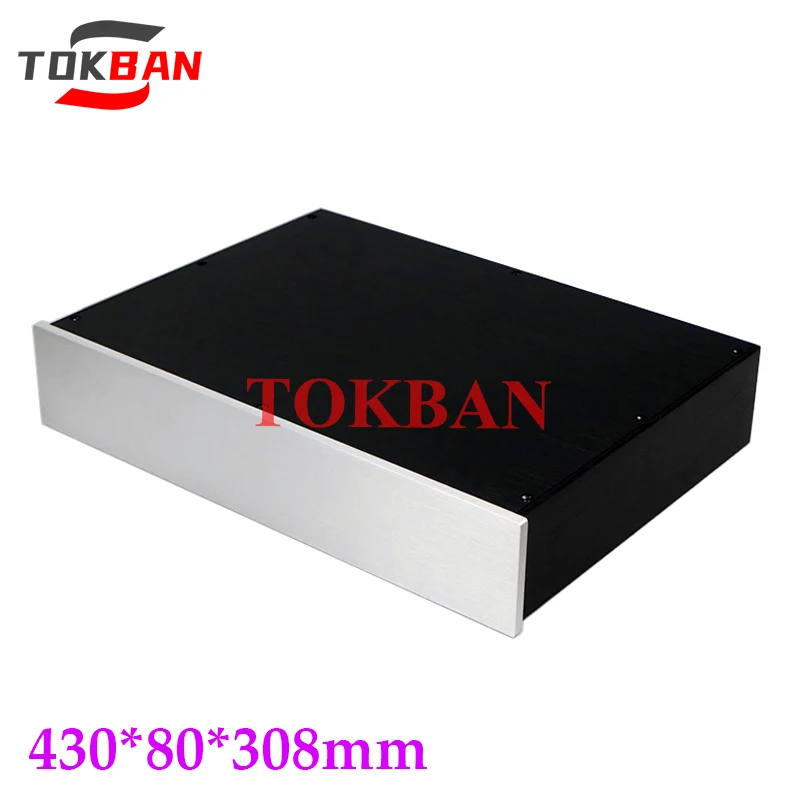 

Tokban Audio 4308B 430*80*308/358mm Aluminum HIFI Preamplifier Chassis Enclosure DIy Home Amp DAC Decoder Case Shell