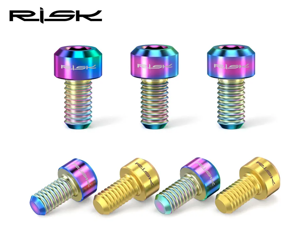 RISIKO 2PCS M5x9mm Fahrrad Schaltwerk Draht Feste Schrauben Innen Linie Fix Presse Titan Legierung MTB Mountainbike kabel Linie Bolzen – Detail 3