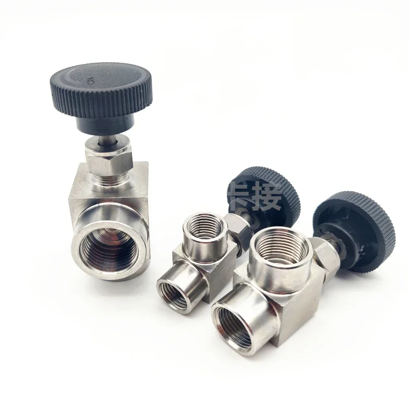 Customized 304 stainless steel needle valve 1/41/2 right angle inner thread stop valve 2 points regulating needle valve