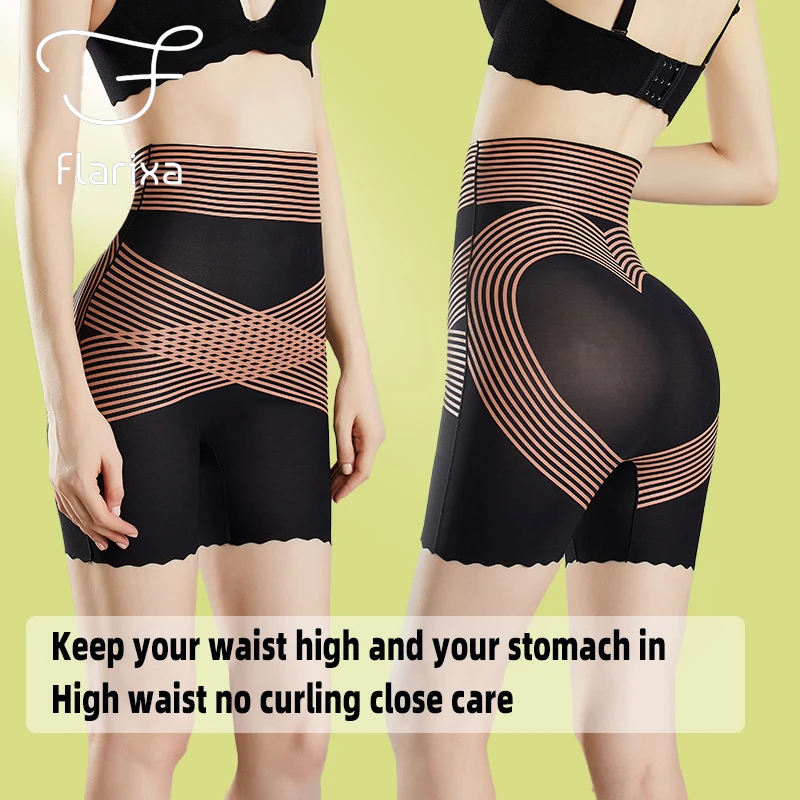 Flarixa High Waist Slimming Shorts Under the Skirt Women Tummy Control Shorts Slimming Belly Underwear Mesh Body Shaper 2023 New