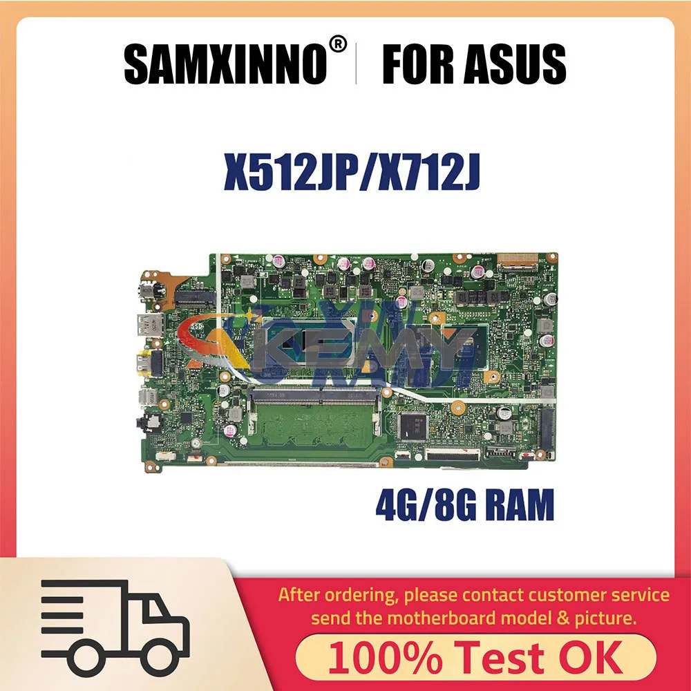 

Notebook Mainboard For Asus VivoBook X512JP V5000J X512J X512JA V5000JP X712JP Laptop Motherboard i3 i5 i7 10th CPU 4G 8G RAM