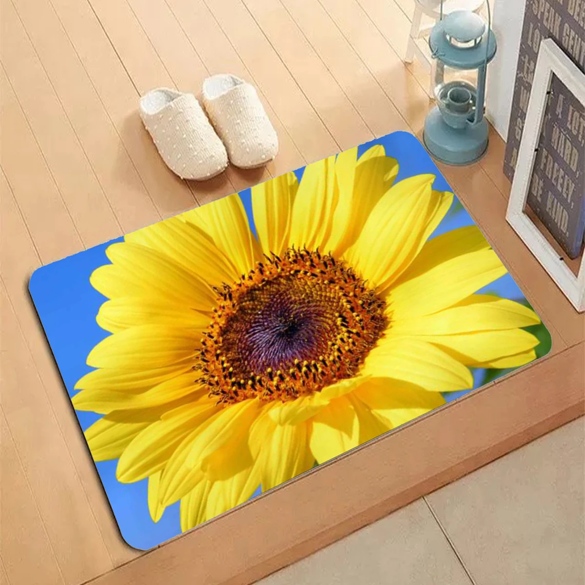 

Sunflower pattern Entrance Doormat Printed Anti-Slip Bath Mat Kitchen Living Room Bathroom Area Rugs Indoor Outdoor