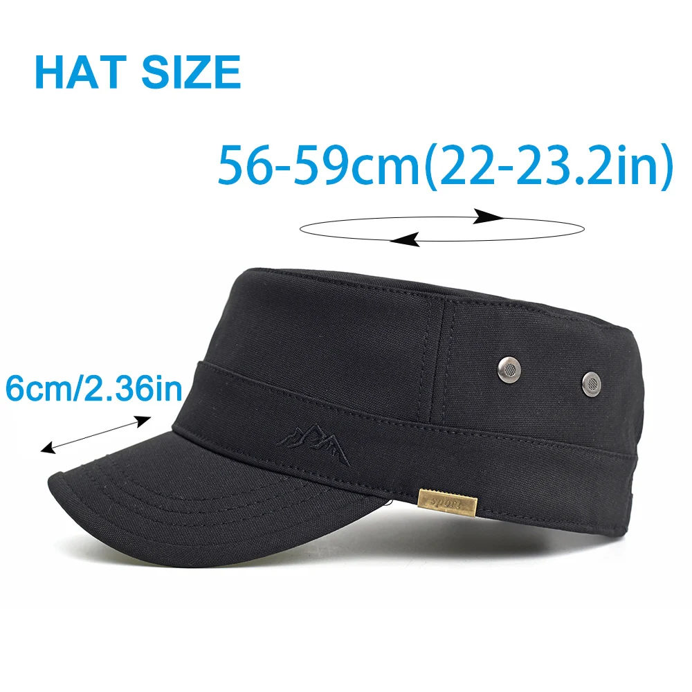 Four Seasons Military Caps Men Women Solid Casual Fashion Unique Design Vintage Flat Top Hat