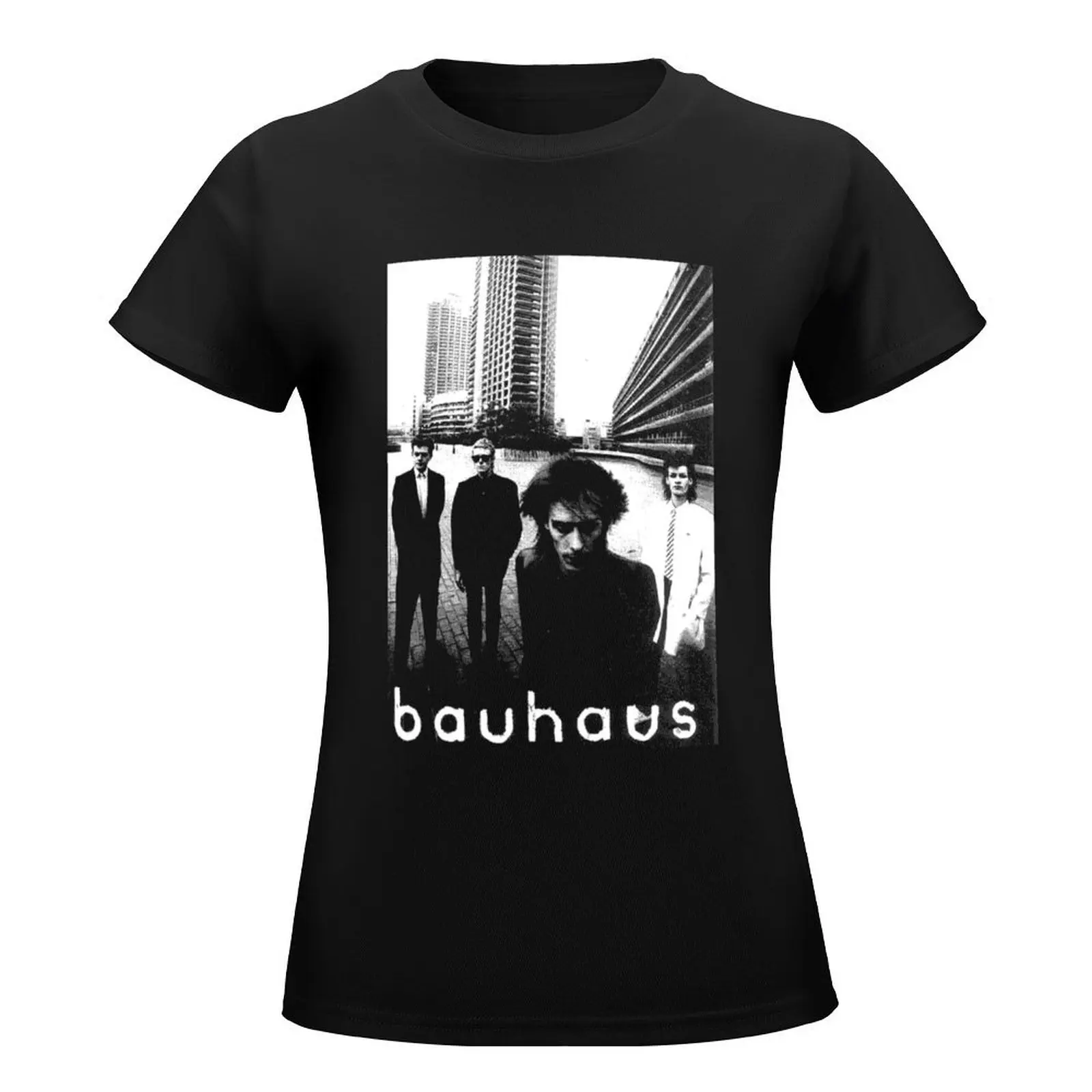 Camiseta Bauhaus preta feminina, nova edição