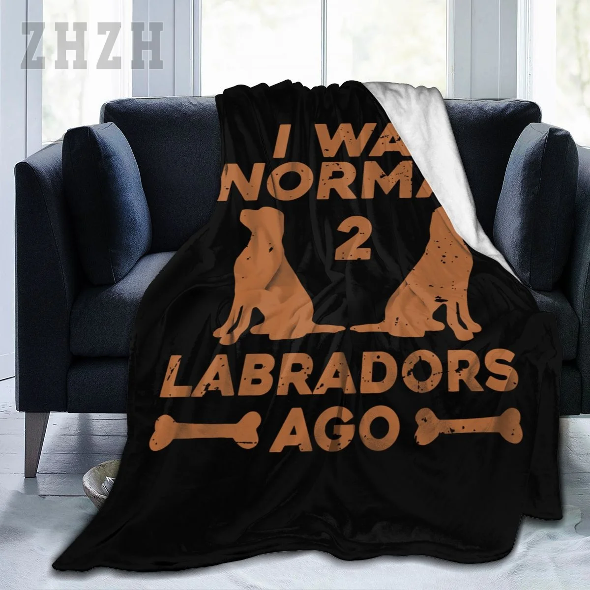 Blanket I WAS NORMAL Design Labrador Retriever Lovers Flannel Multifunction Camping Sofa Cover Keep Warm
