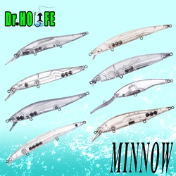 Dr.Holife 5PCS/LOT Unpainted Minnow Blanks Artificial Floating Medium Minnow Bait For DIY Bass Fishing Tackle Minnow Body Lures