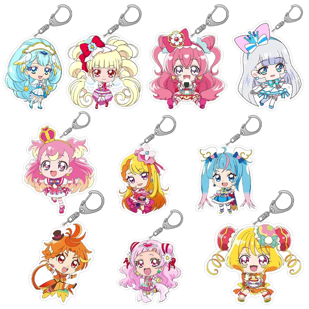 Guo Xiao Luo Pretty Cure anime peripheral Cure Dream Cure Mint Cure Happy Cure Sunny cute girl acrylic keychain Bag pendant gift